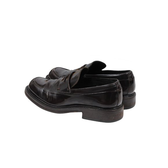 Prada Mens Vintage Penny Loafers US7 UK6 Brown Leather Slip On Round Bulb Toe main image 11